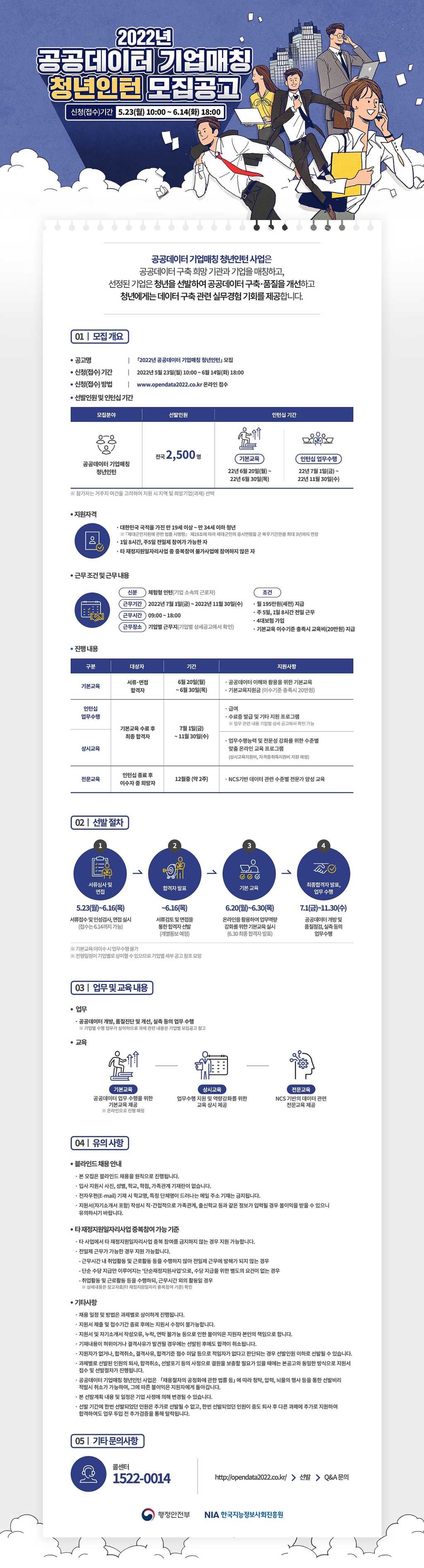 2022년도 공공데이터 기업매칭 인턴 채용