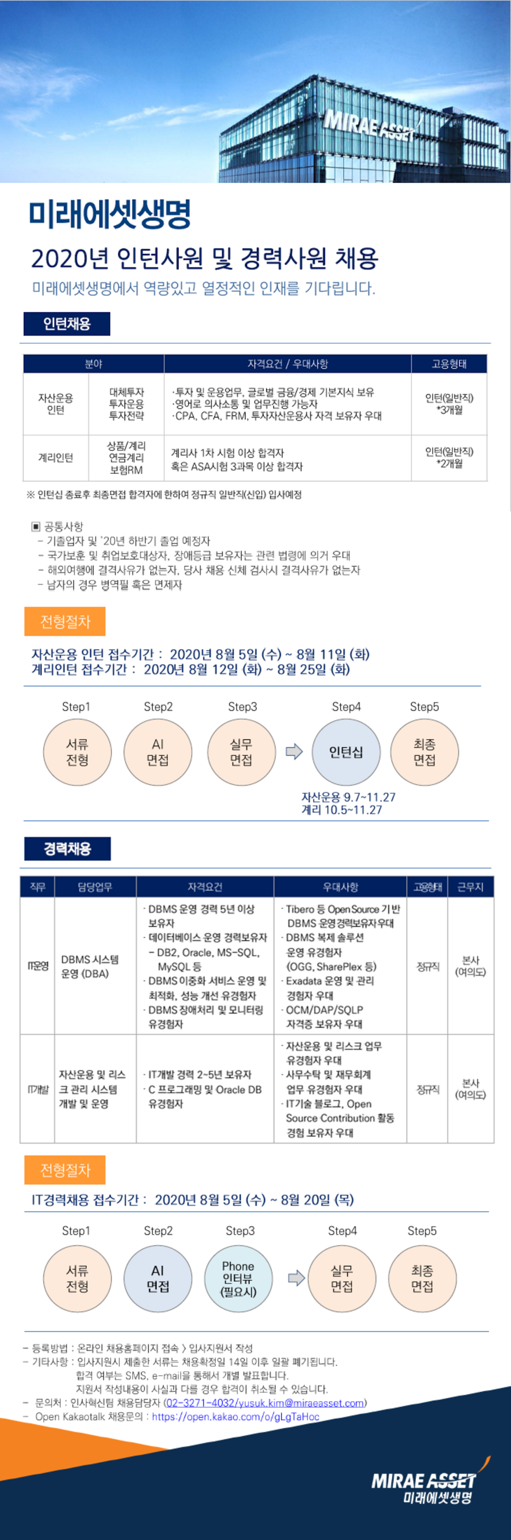 초봉 4,300만원! 인턴사원 및 경력사원 채용