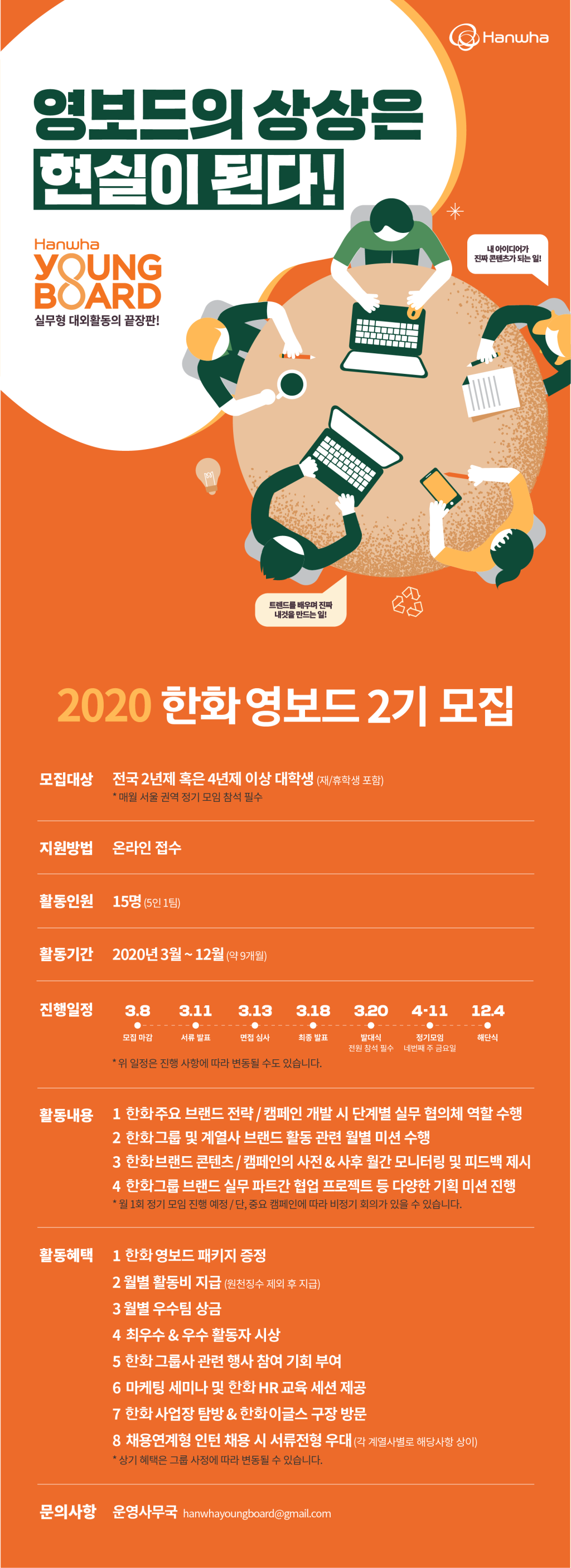 2020 한화 영보드 2기 모집