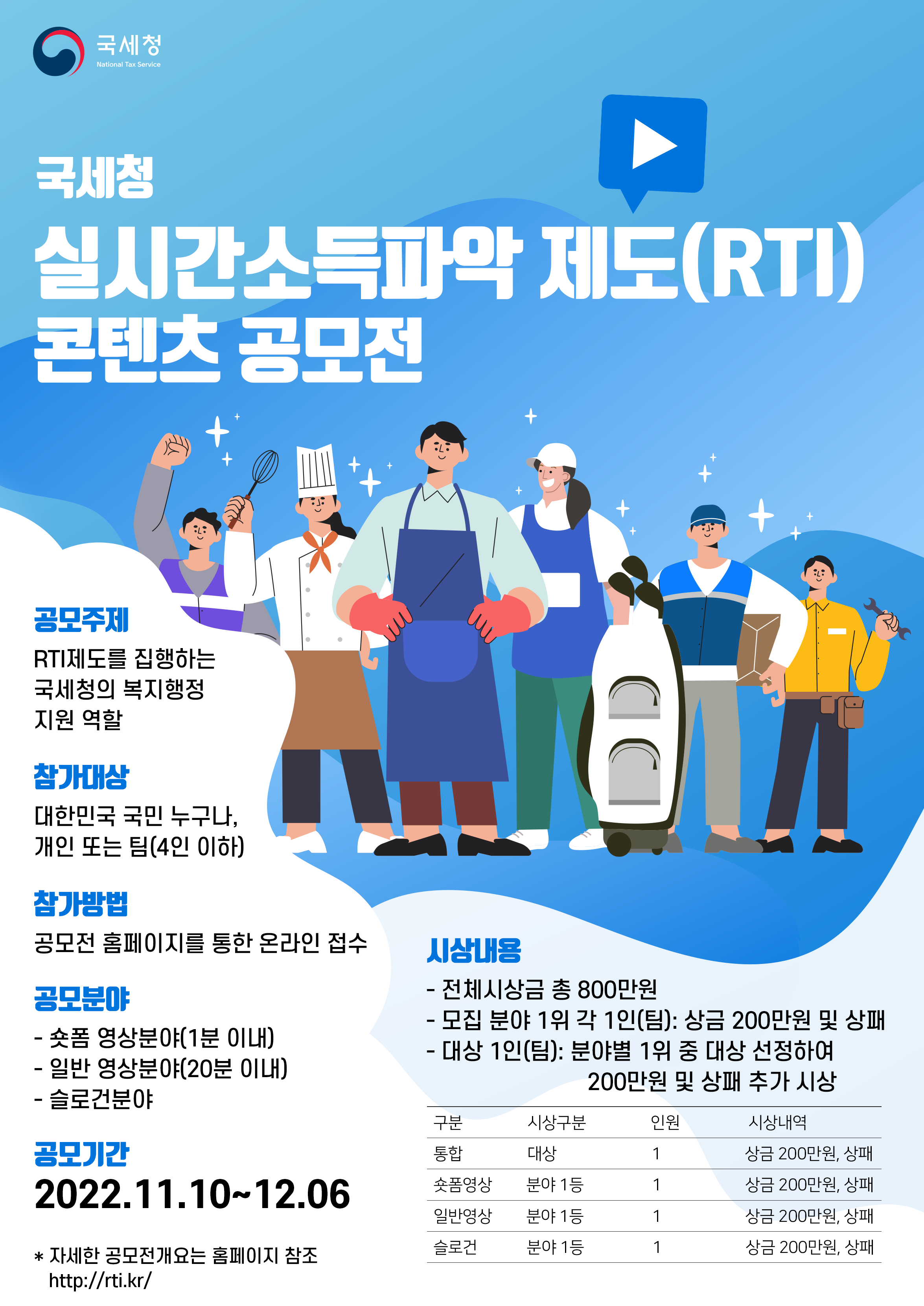 국세청 실시간 소득파악 제도(RTI) 콘텐츠 공모전