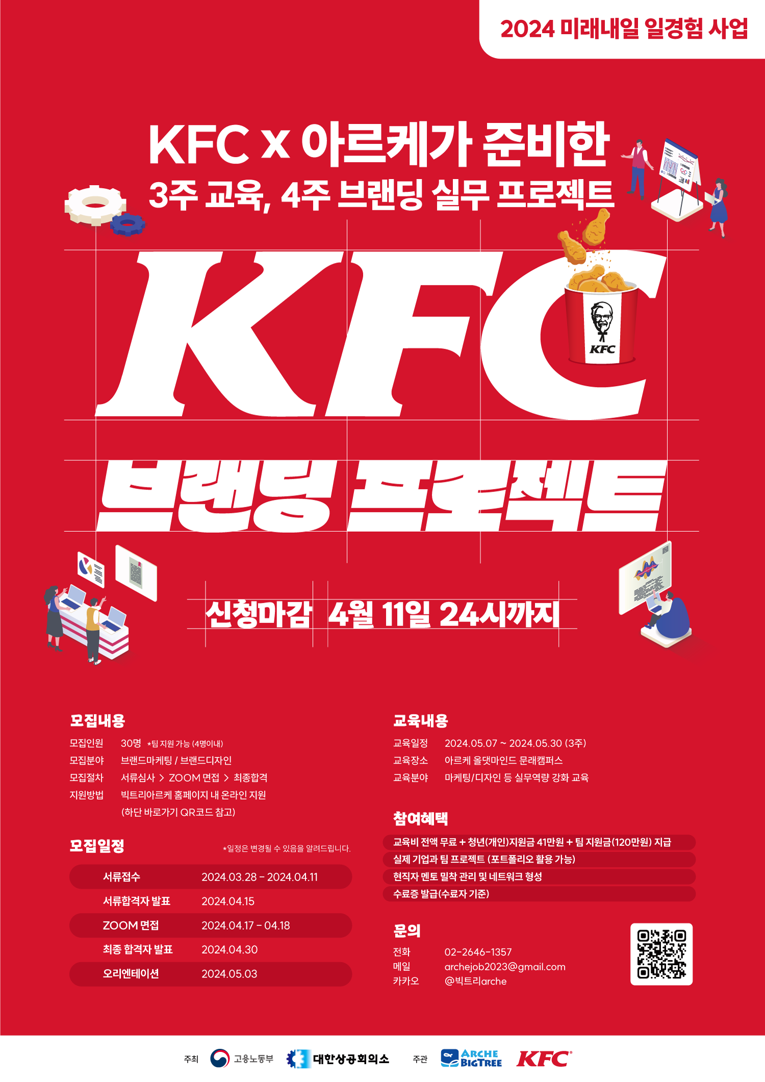 [고용노동부] 2024 미래내일 일경험 사업 KFC 브랜딩 프로젝트 참여자 모집 중 (~04.11)