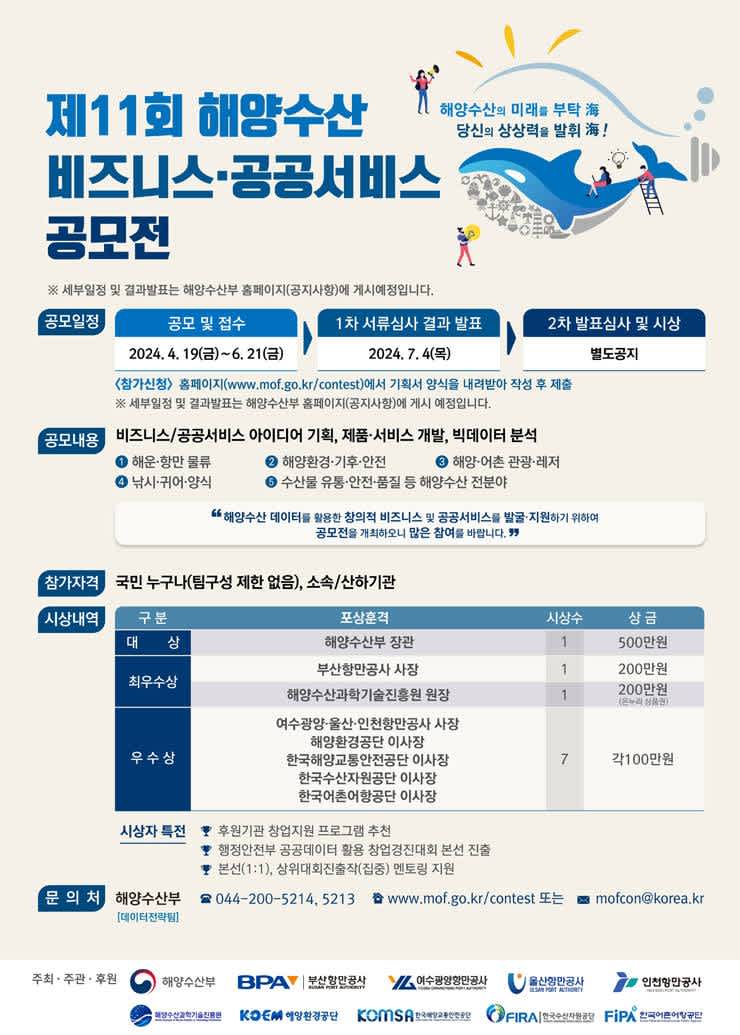 제11회 해양수산 비즈니스·공공서비스 공모전