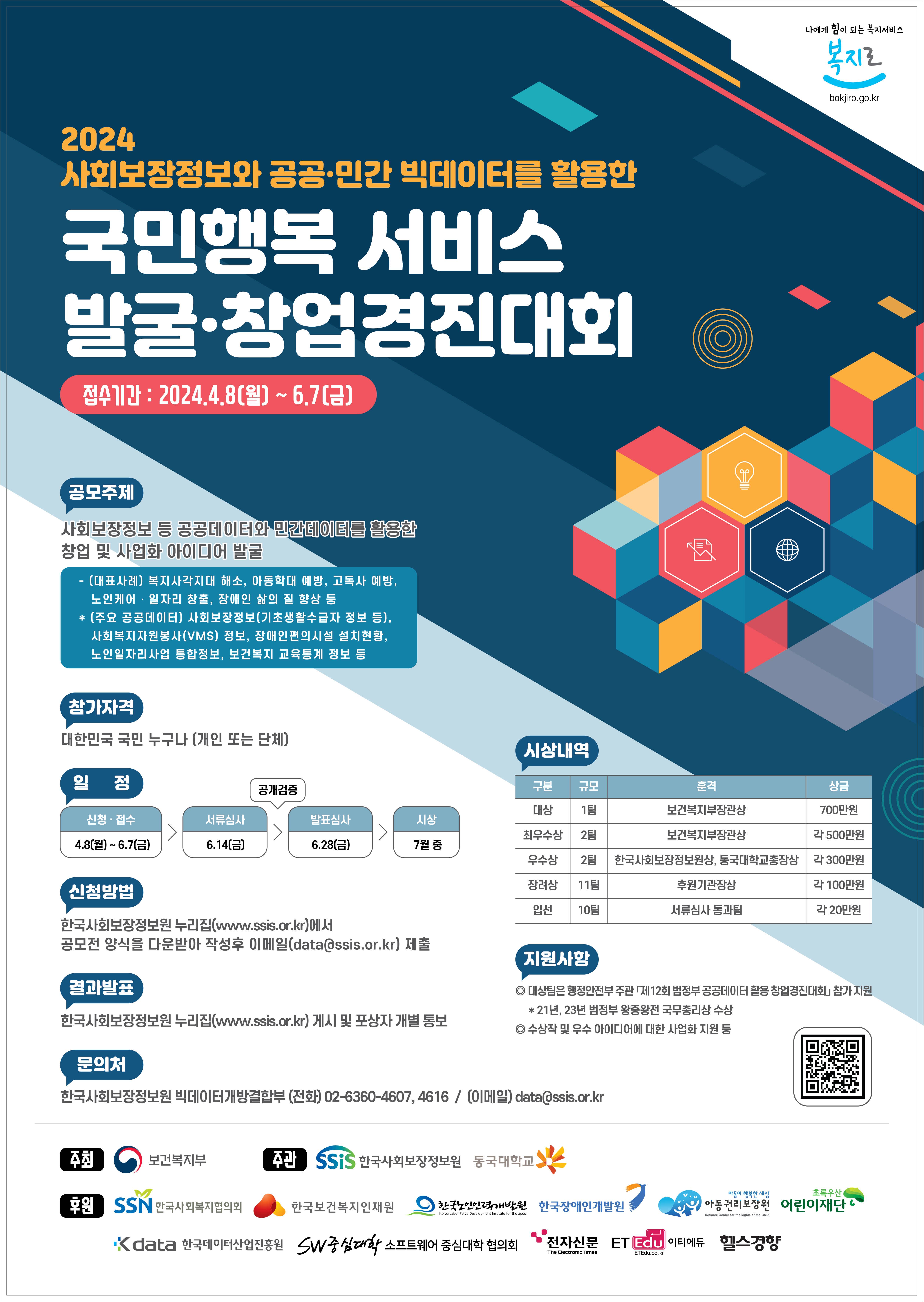 2024 사회보장정보와 공공·민간 빅데이터를 활용한 국민행복서비스 발굴·창업경진대회