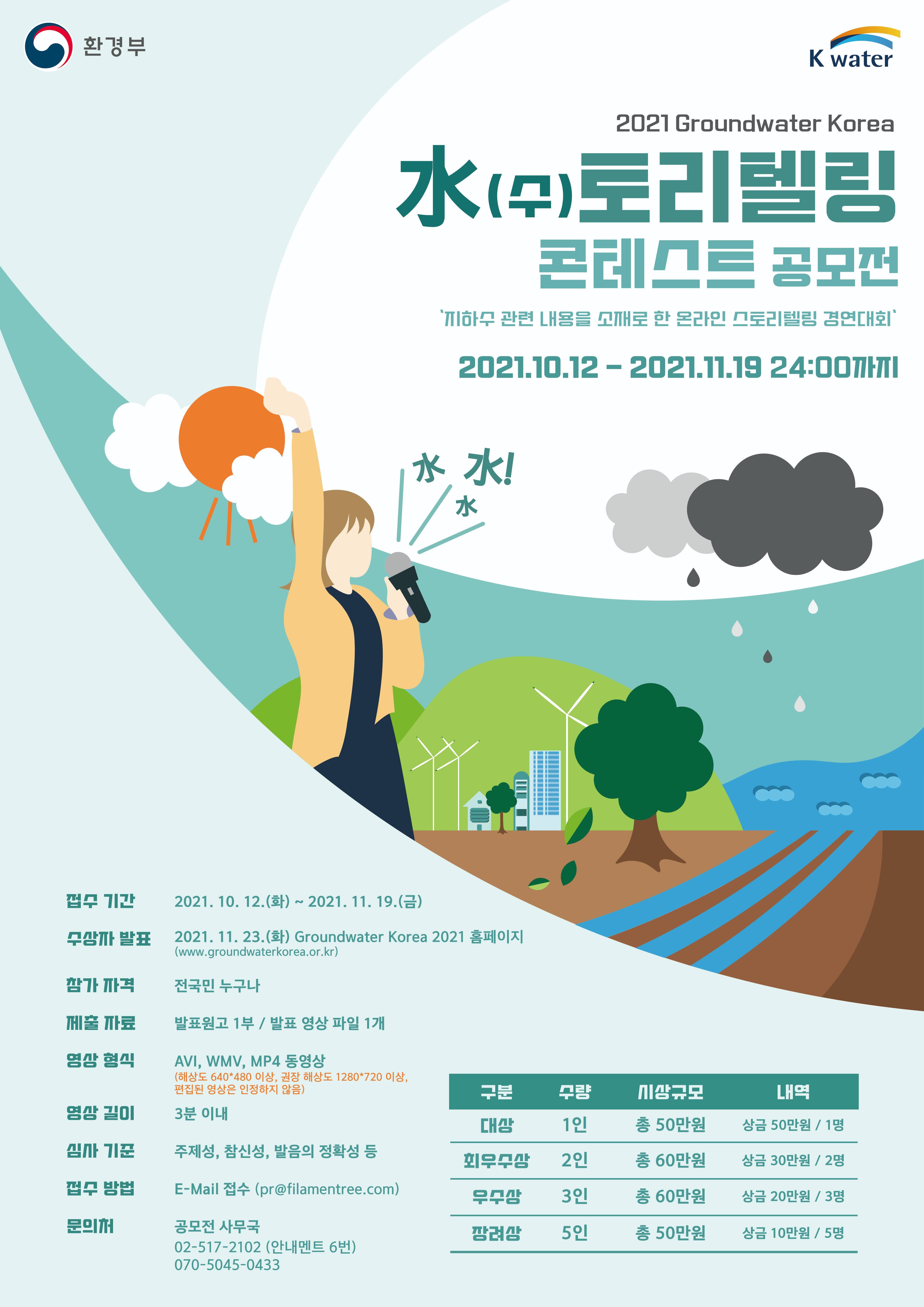 Groundwater Korea 2021 수(水)토리텔링 콘테스트 공모전 [기간연장]