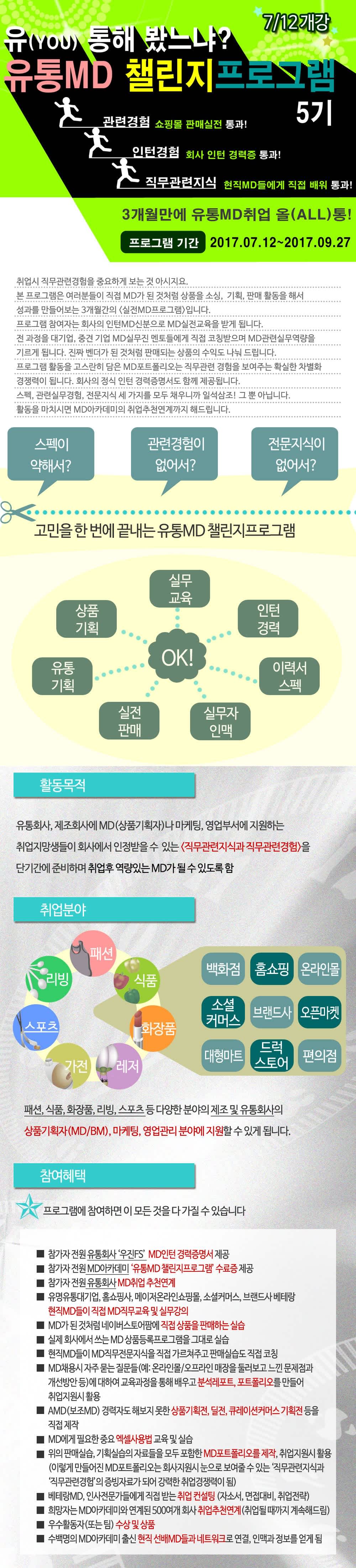 [MD아카데미] 교육실습병행 유통대외활동 유통MD인턴챌린지프로그램 5기 모집