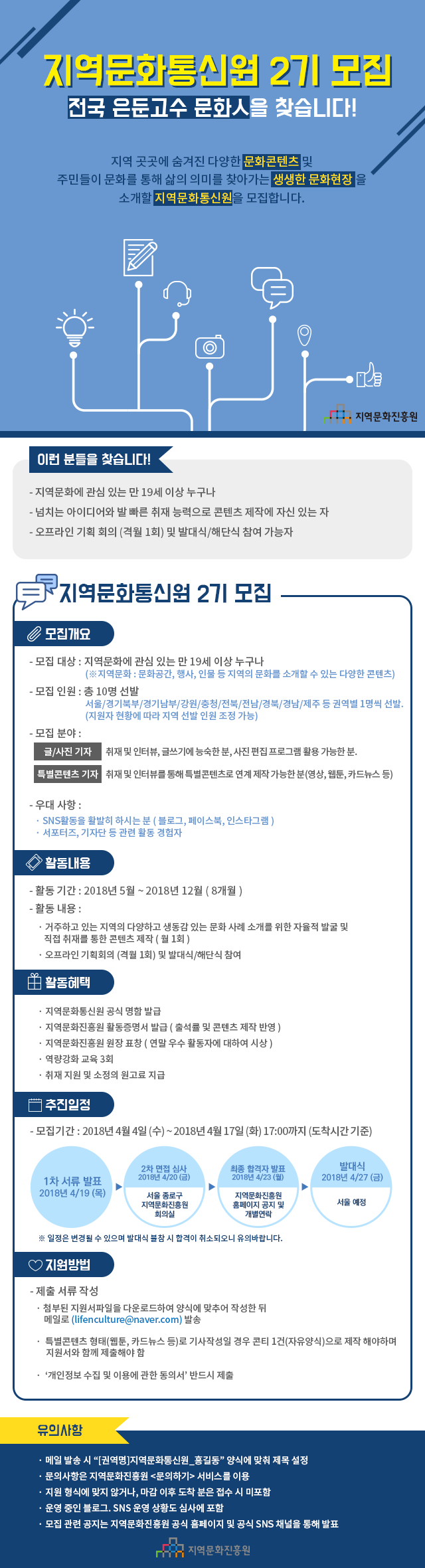 [지역문화진흥원] 지역문화통신원 2기 모집