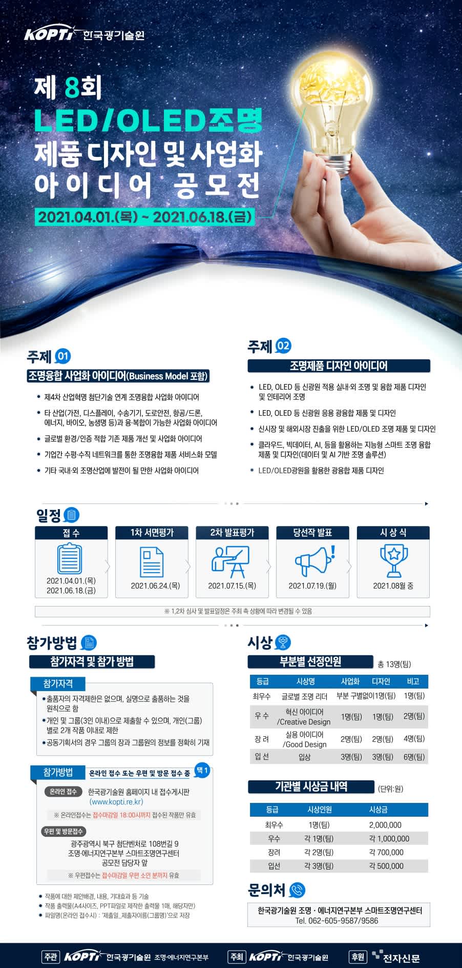 제8회 LED/OLED 조명 제품 디자인 및 사업화 아이디어 공모전