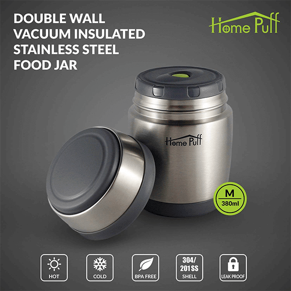 Home Puff Double Wall Vacuum Insulated Stainless Steel Food Jar 1