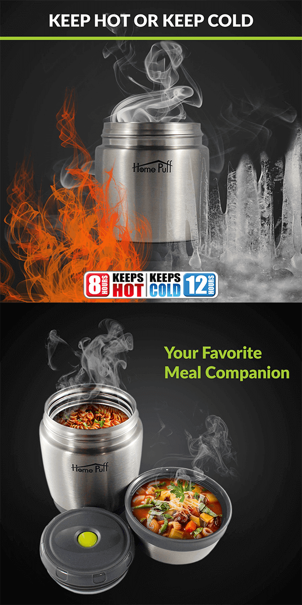 Home Puff Double Wall Vacuum Insulated Stainless Steel Food Jar 4