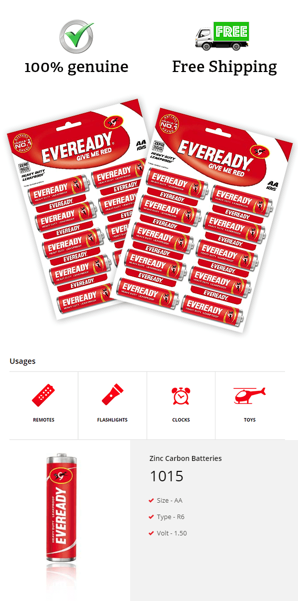 Eveready Battery Red Hd AA Battery