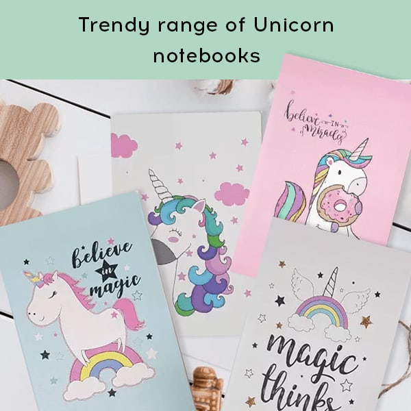 buy unicorn print cover notebook diary journal set of 4