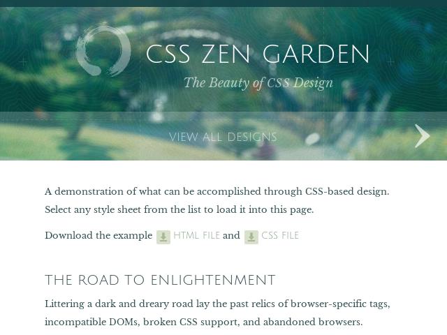 Css Zen Garden The Beauty Of Css Design Linknest