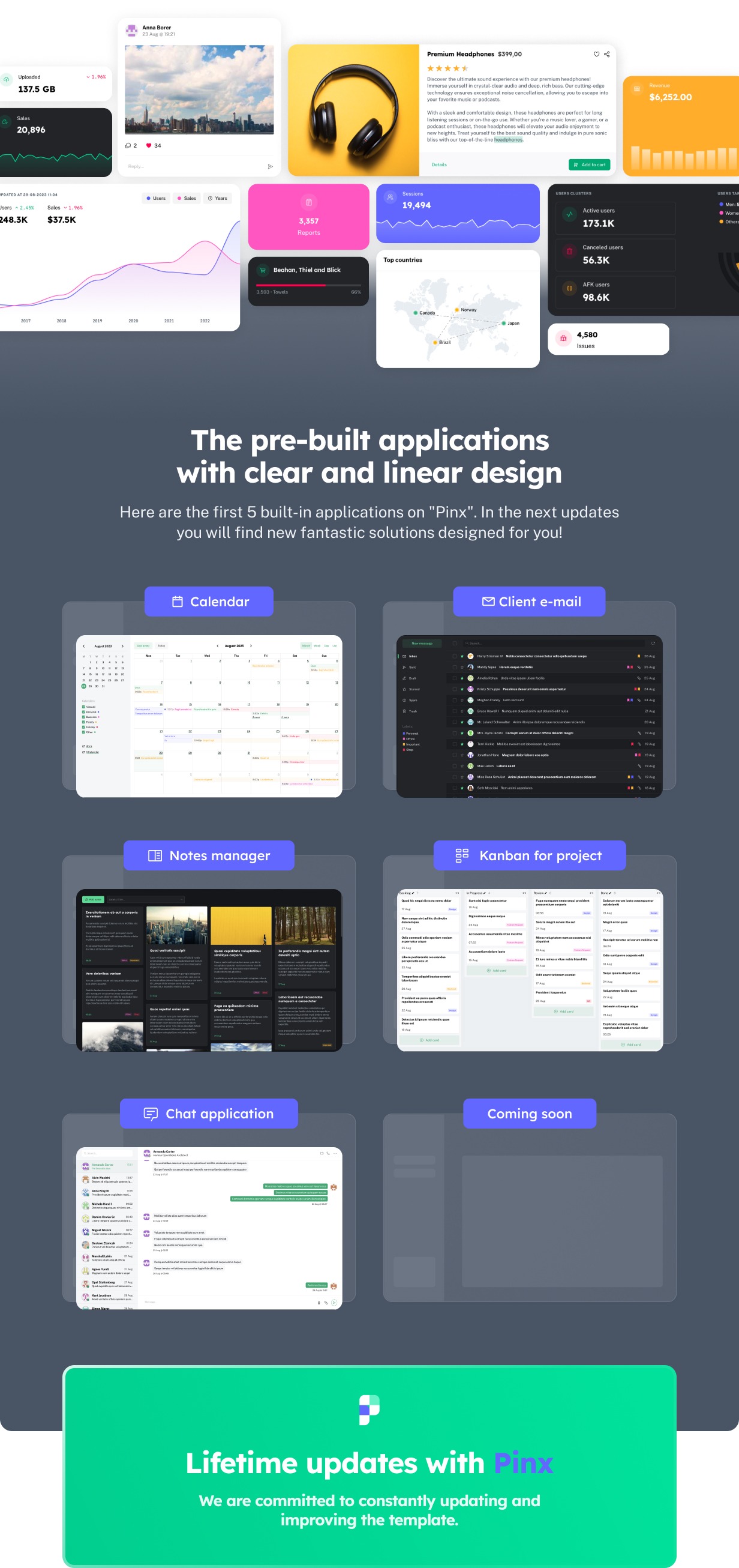 Pinx Admin Template - Apps Section