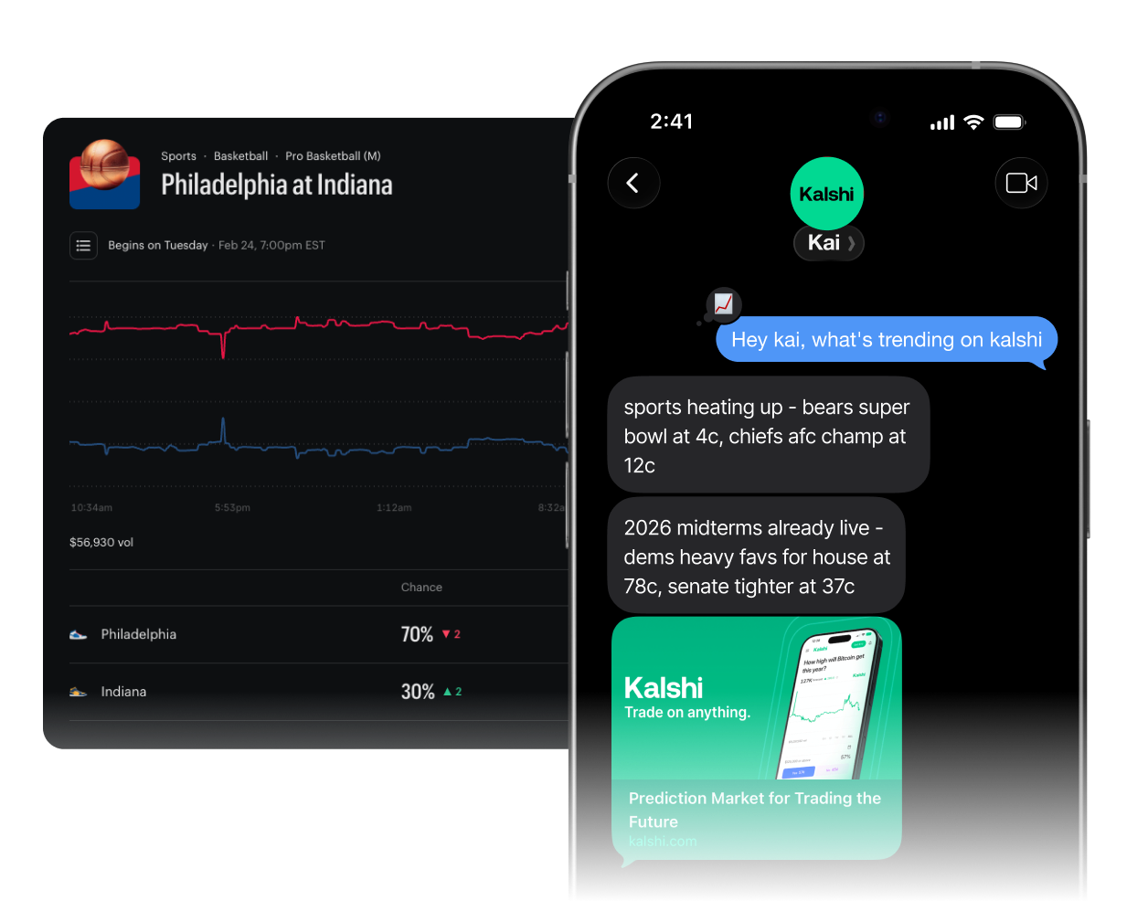Kalshi trading agent on iMessage