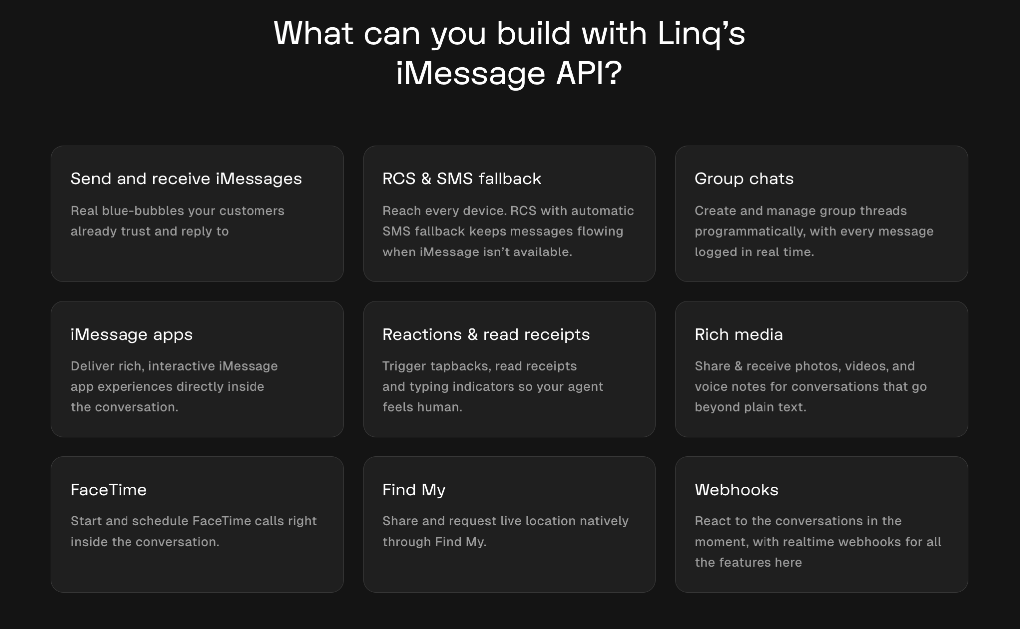 What can you build with Linq's iMessage API