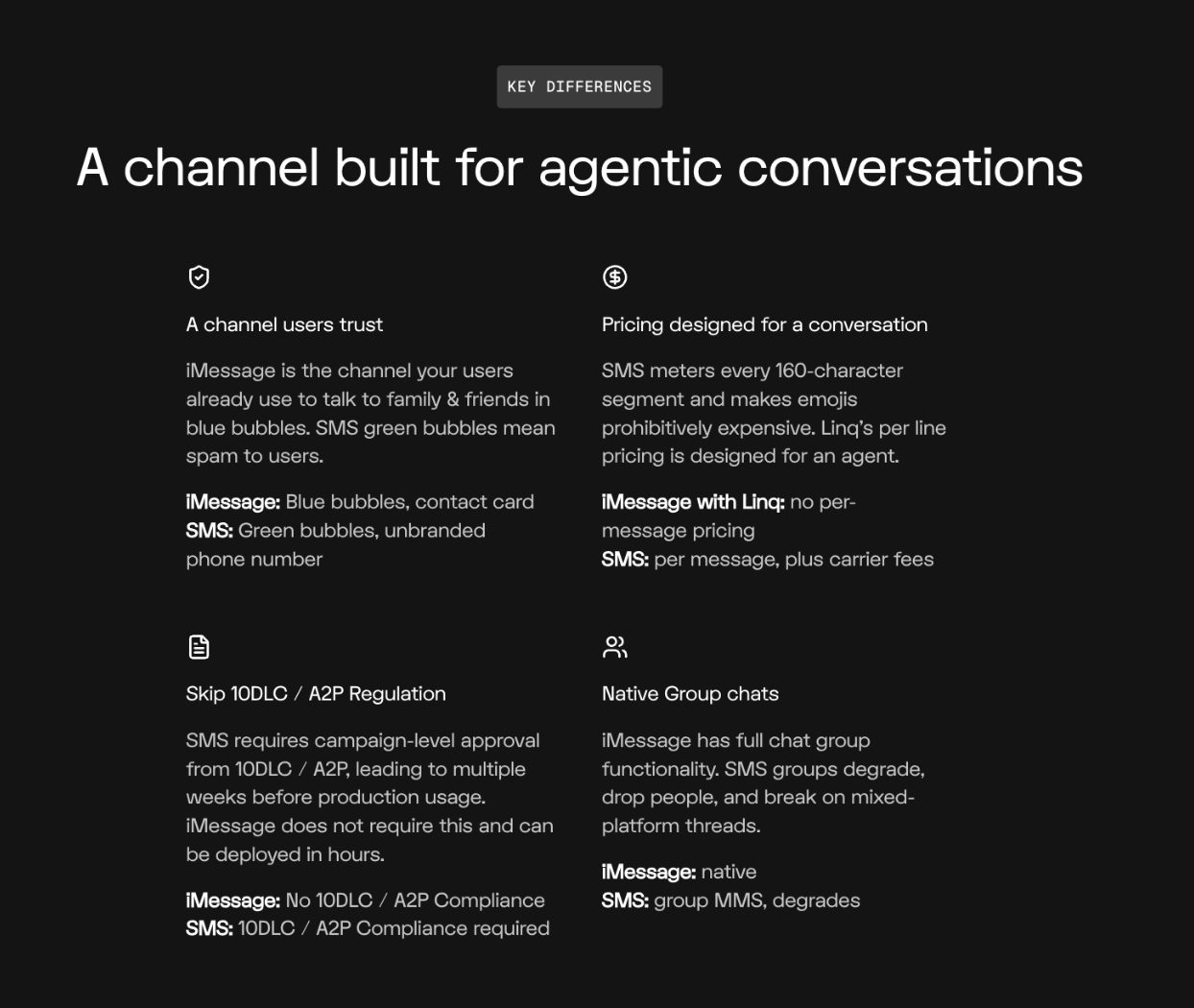 iMessage channel for agentic conversations