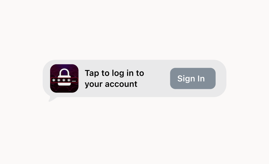 A secure sign-in prompt rendered inside a message thread