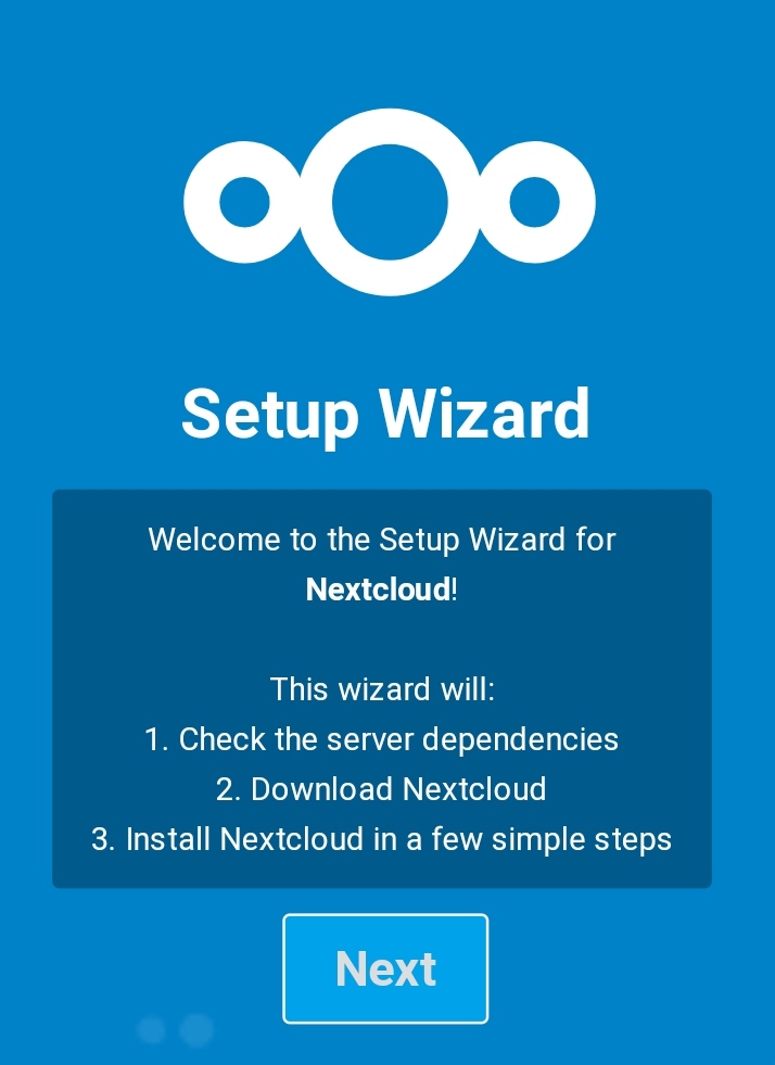 NextCloud初始化页面