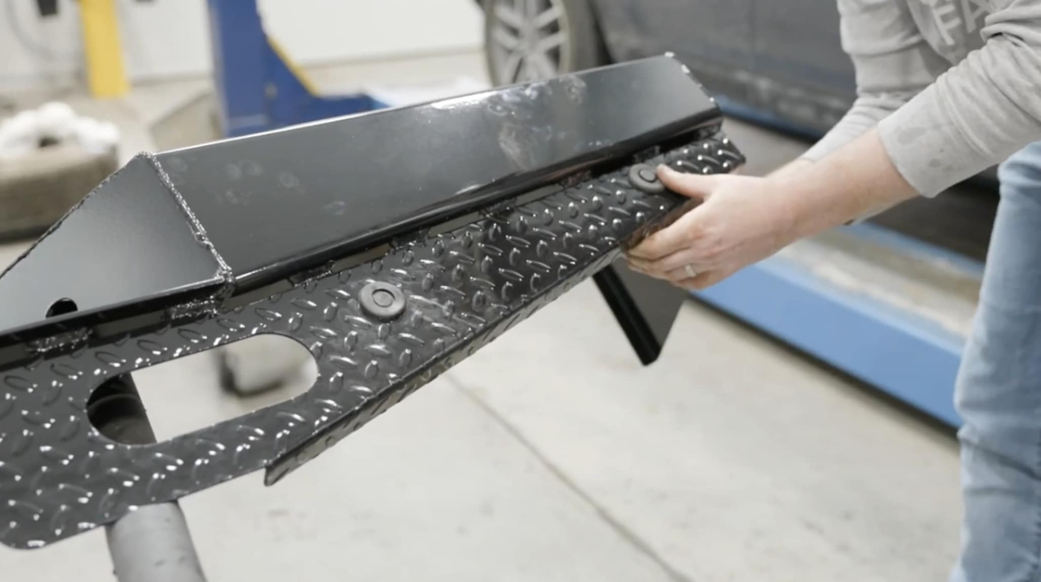 Installing grommets bumper