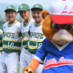 asia-pacific team laughing with dugout