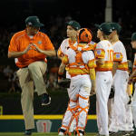 southwest team on mound with coach