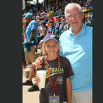 grandfather and grandson baseball game