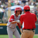 japan player and coach laughing