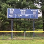 DeMotte LL New Scoreboard built from the Grow the Game Grant