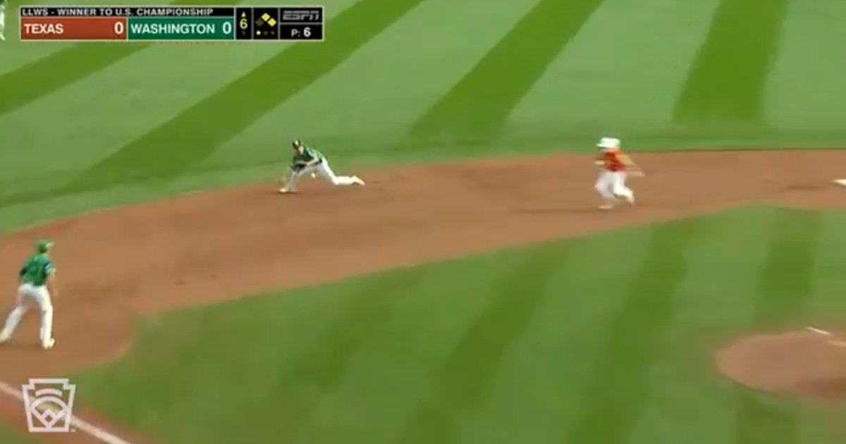 Larson Eng makes the great snag at short - Little League