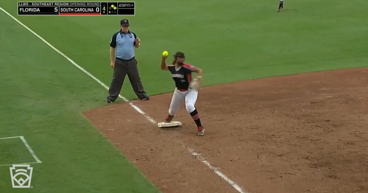 Alana Pagan Luu's double play Little League