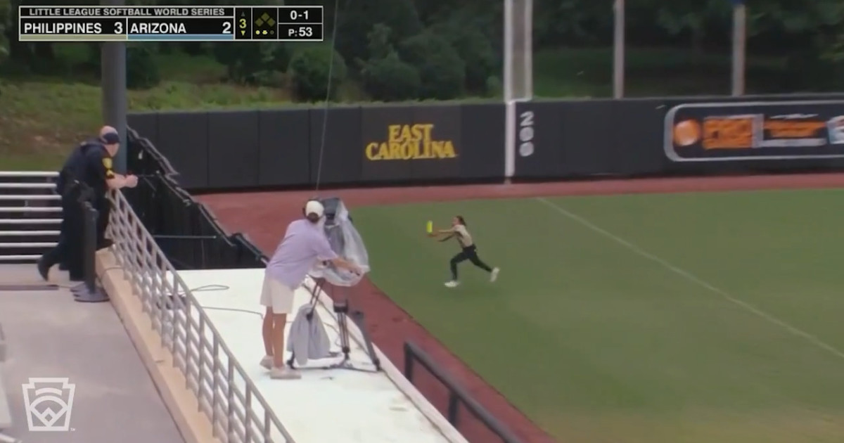 Joy Mae Pasante's running catch - Little League