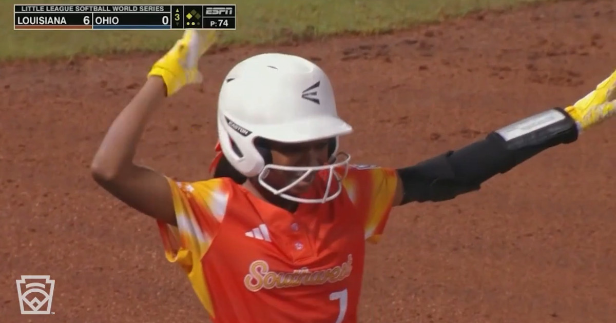 Kaitlynn Madison clears the bases - Little League
