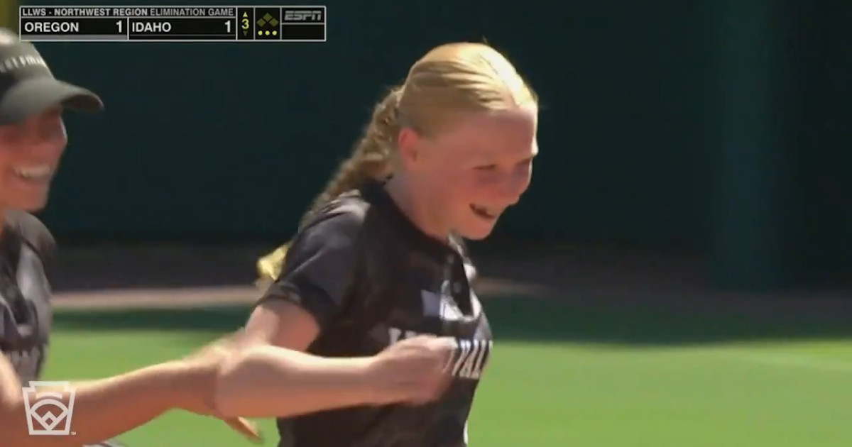 Madison Fore's leaping grab - Little League