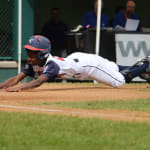 challenger game - player sliding into home