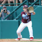 new england first baseman catching ball