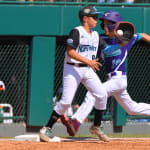 nw first baseman catching ball