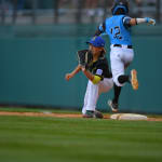 NW player running to first