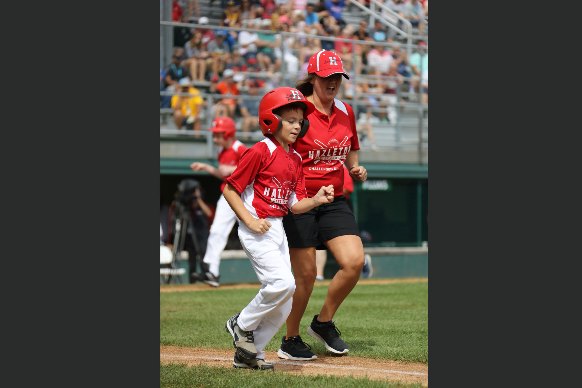 challenger game - player running to first