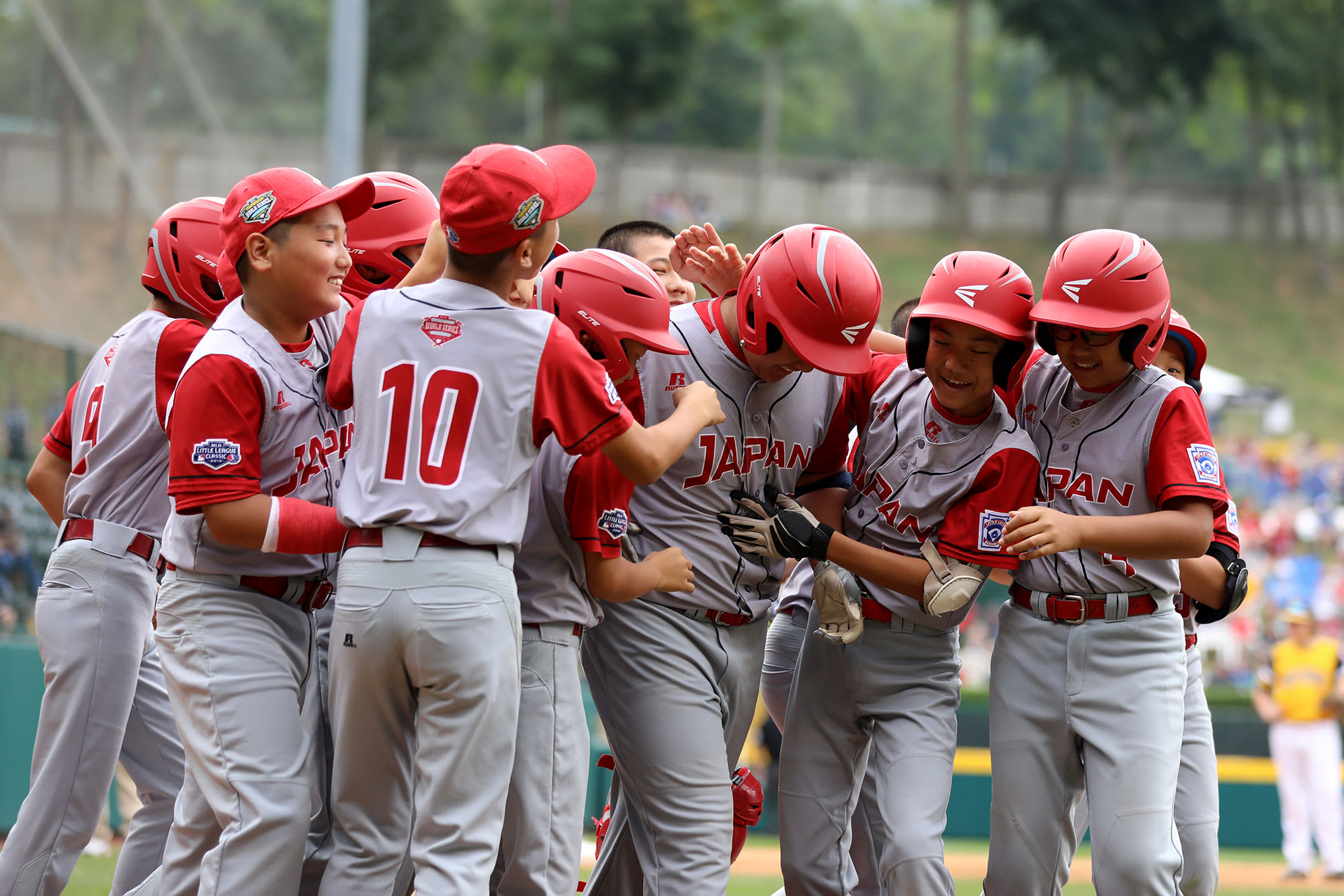 japan team celebrating homerun