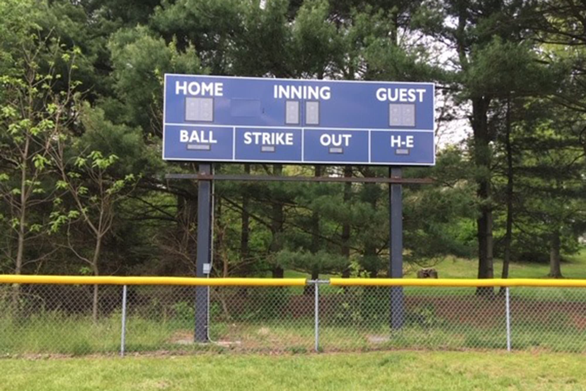 DeMotte LL New Scoreboard built from the Grow the Game Grant