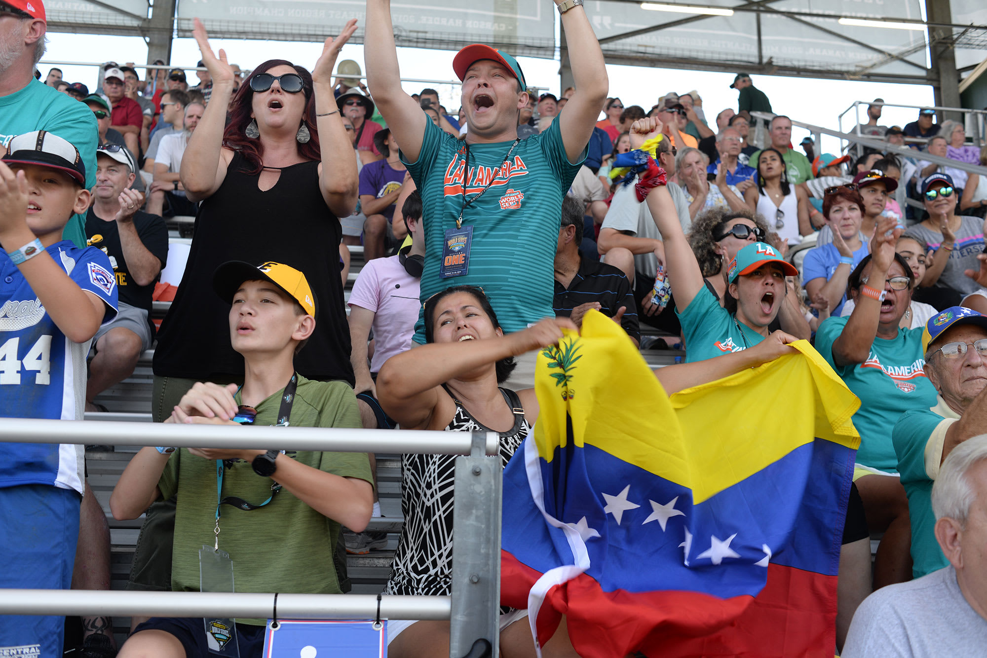 Fans cheering for LA