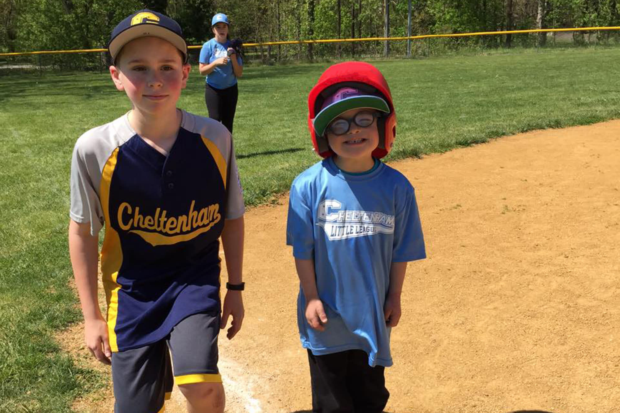 Cheltenham (Pa.) Little League player with buddy