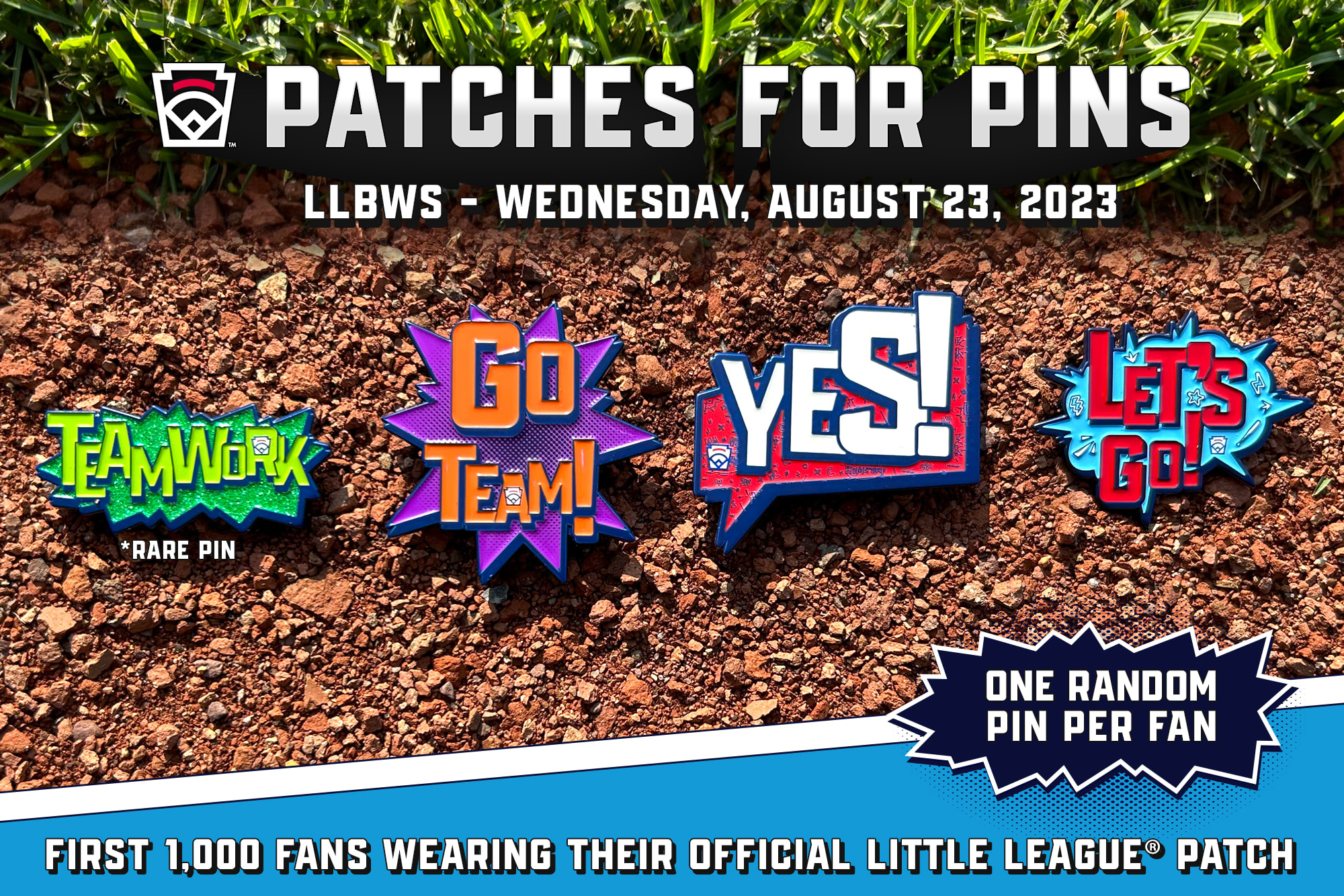 Patches for Pins Promotion on Wednesday at the 2023 Little League