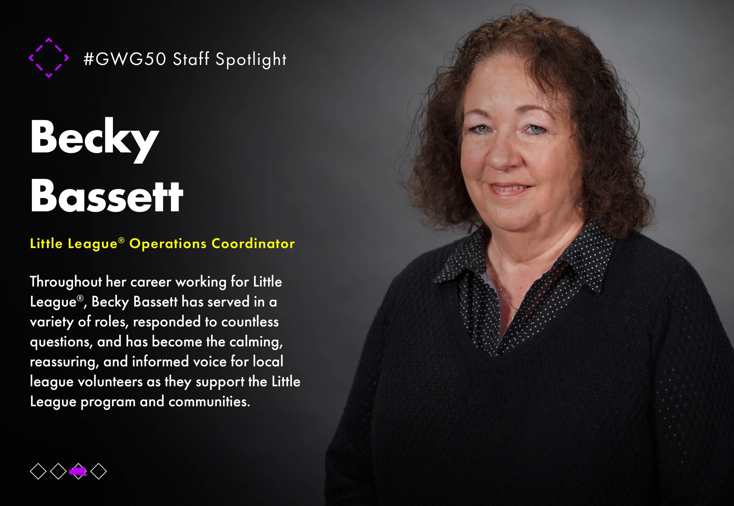GWG50 Staff Spotlight Graphic - Becky Bassett