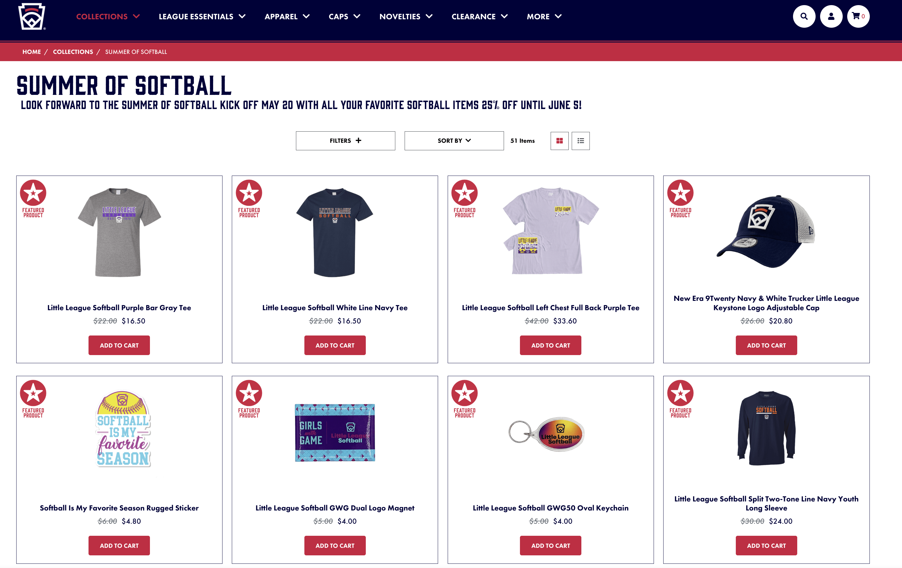 2025 Summer of Softball Shop Screenshot