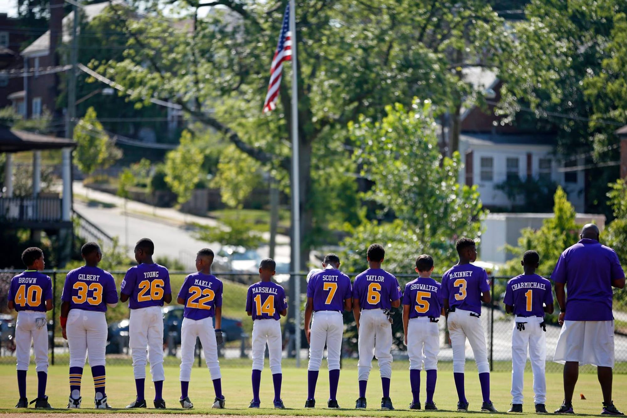 Mamie Johnson Little League enjoy the National Anthem