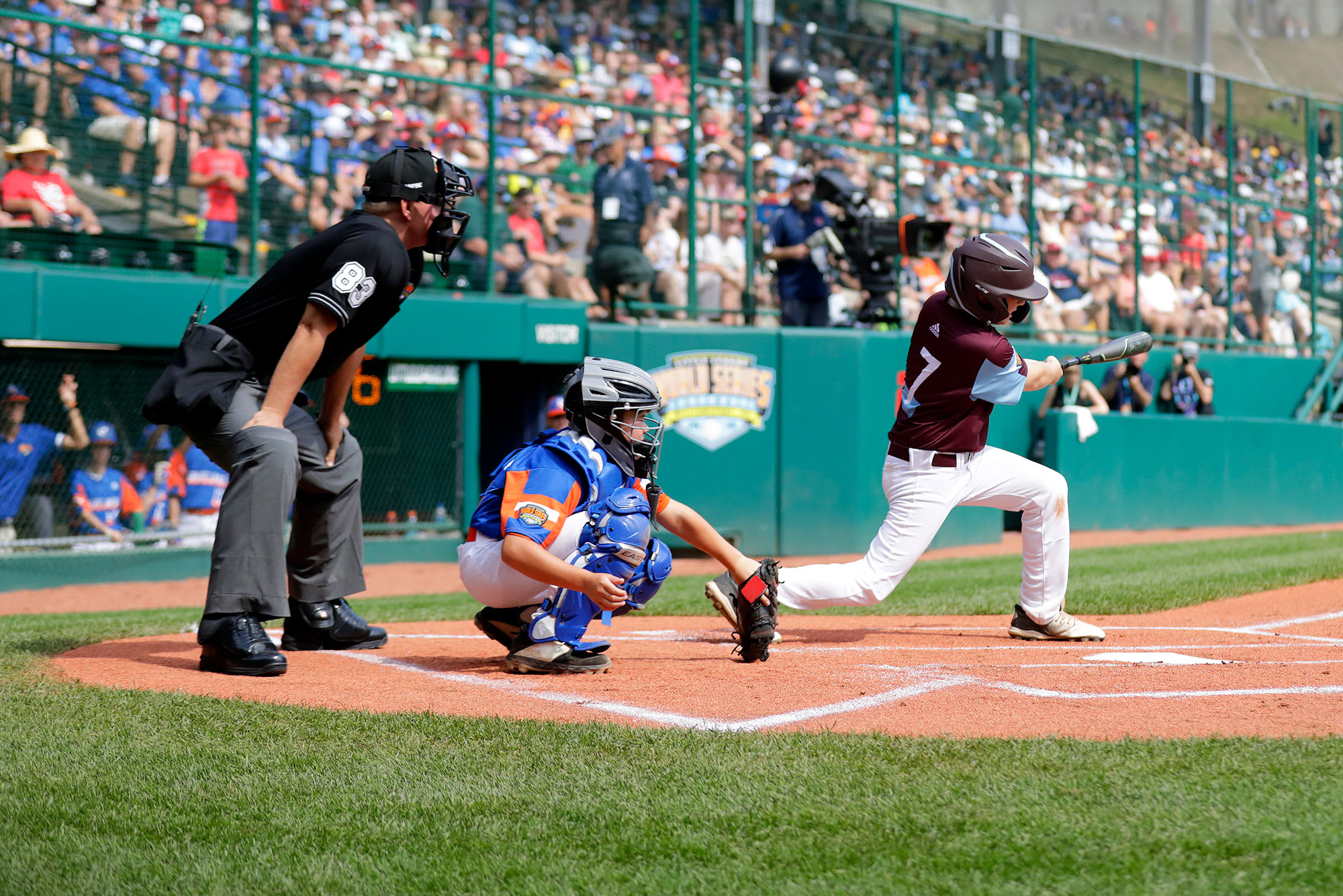 ne batter swinging at ball