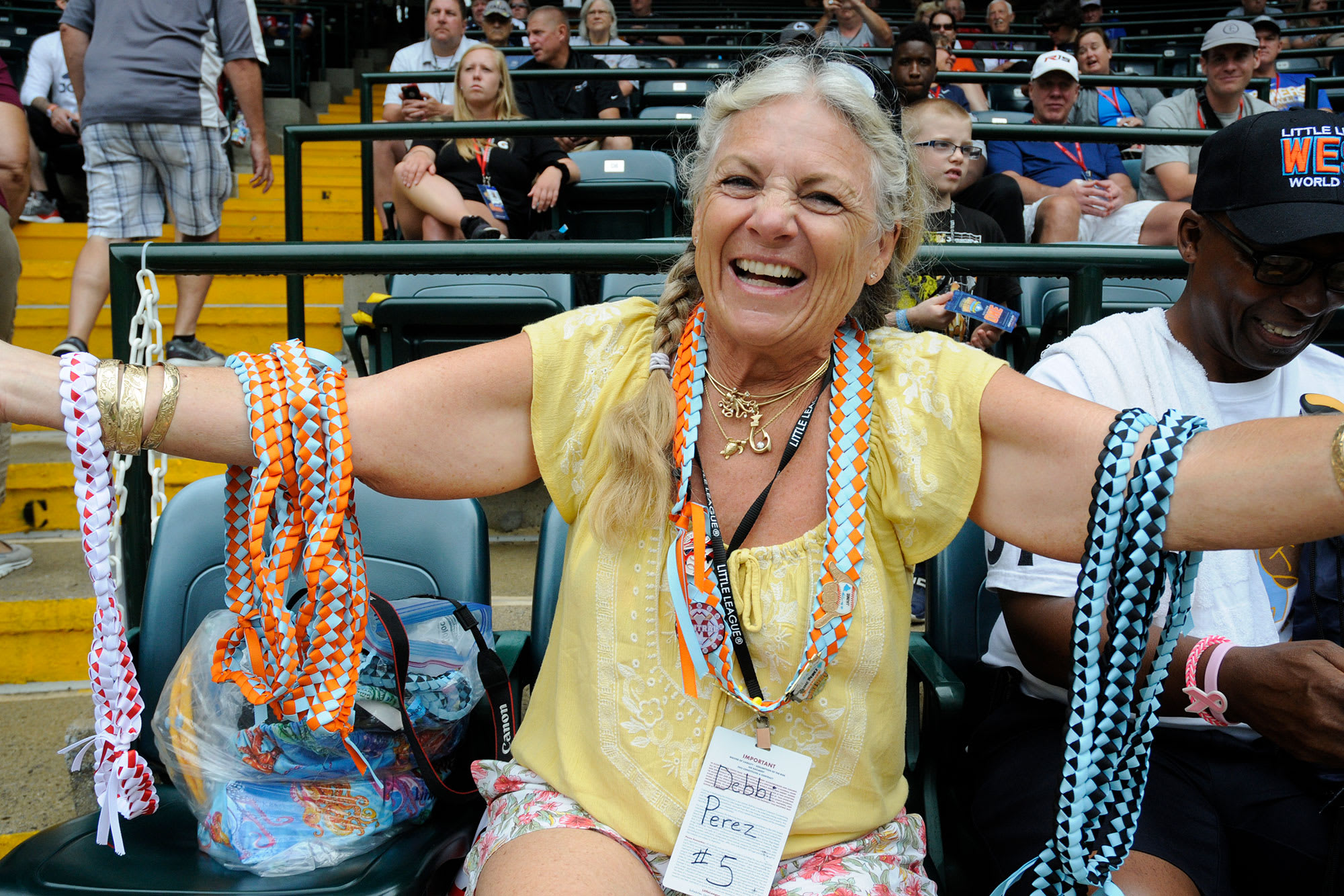 Hawaiian lei maker Debbie Perez