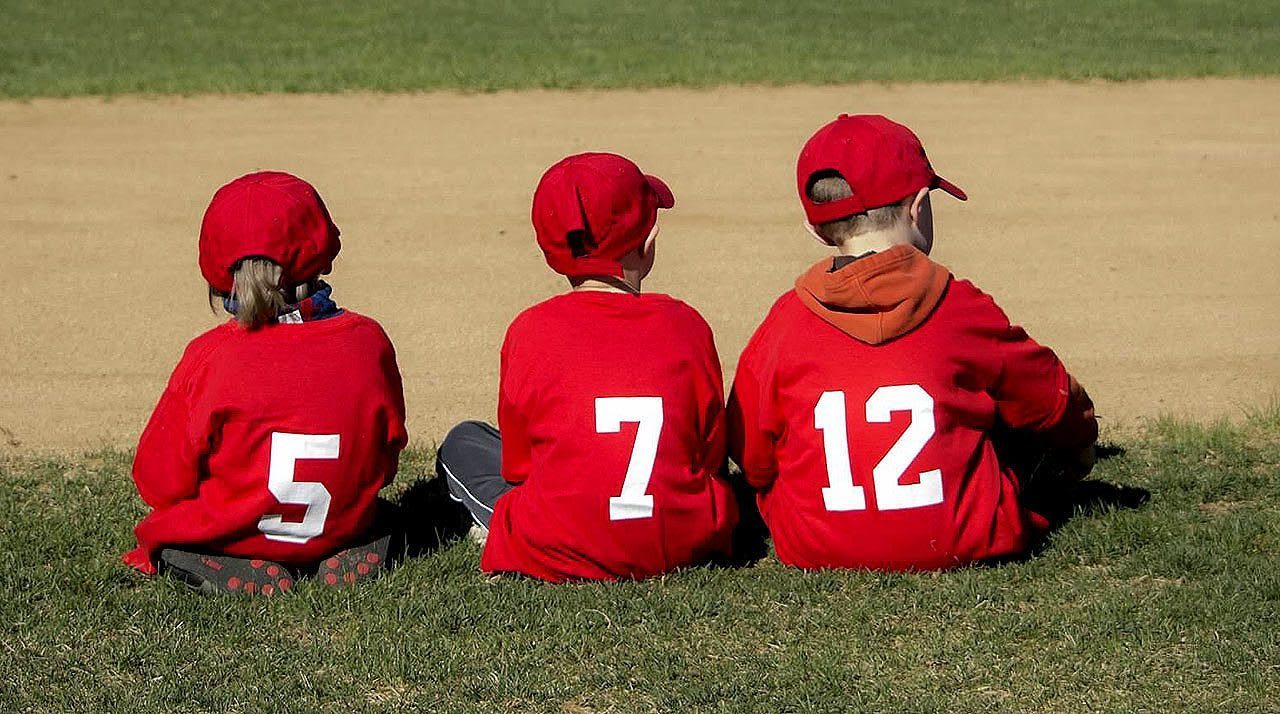players sitting in a row