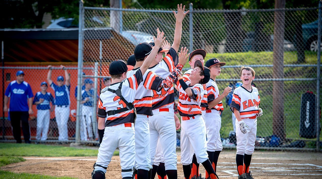 Baseball team celebrating